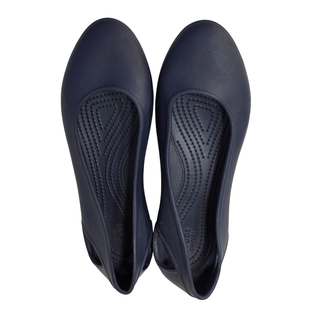 Crocs Serena Ballet Flats Womens 8 Slip On Casual Shoes Navy Blue Lightweight